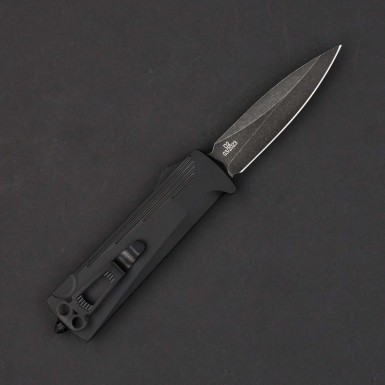 ННож автоматический  Daggerr Кощей All Black, сталь D2, рукоять алюминий черный