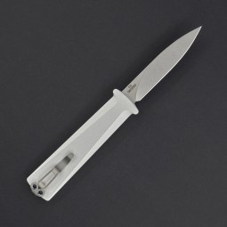 Нож автоматический  Daggerr Кощей Slim SW, сталь D2, рукоять алюминий серебристый