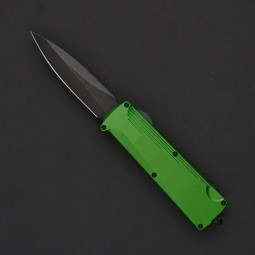 Нож автоматический  Daggerr Кощей Spear Point BW, сталь D2, рукоять алюминий зеленый