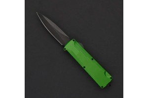 Нож автоматический  Daggerr Кощей Spear Point BW, сталь D2, рукоять алюминий зеленый